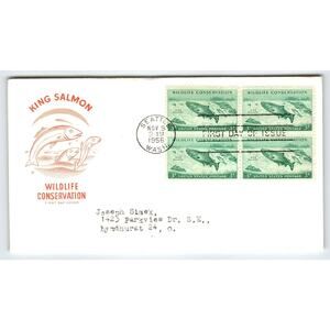 Scott #1080 1956 King Salmon Wildlife Conservation First Day Cover FDC